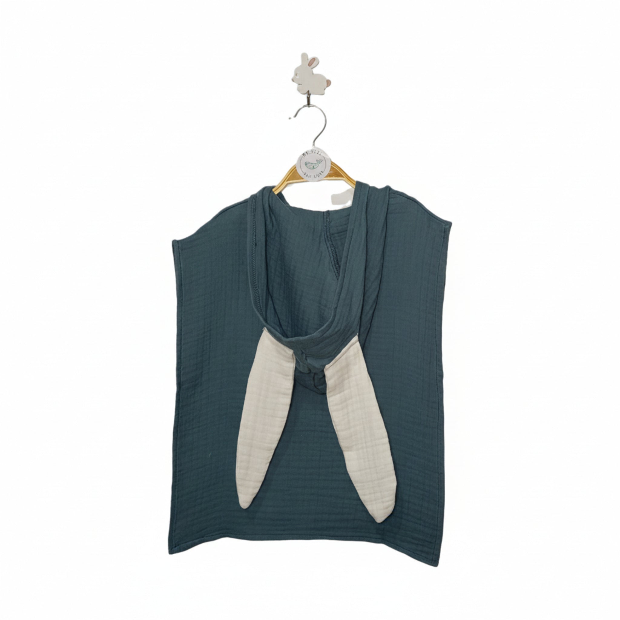 Denim rabbit cotton muslin beach poncho image