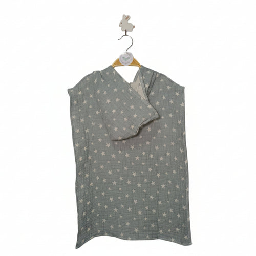 Blue stars cotton muslin beach poncho image