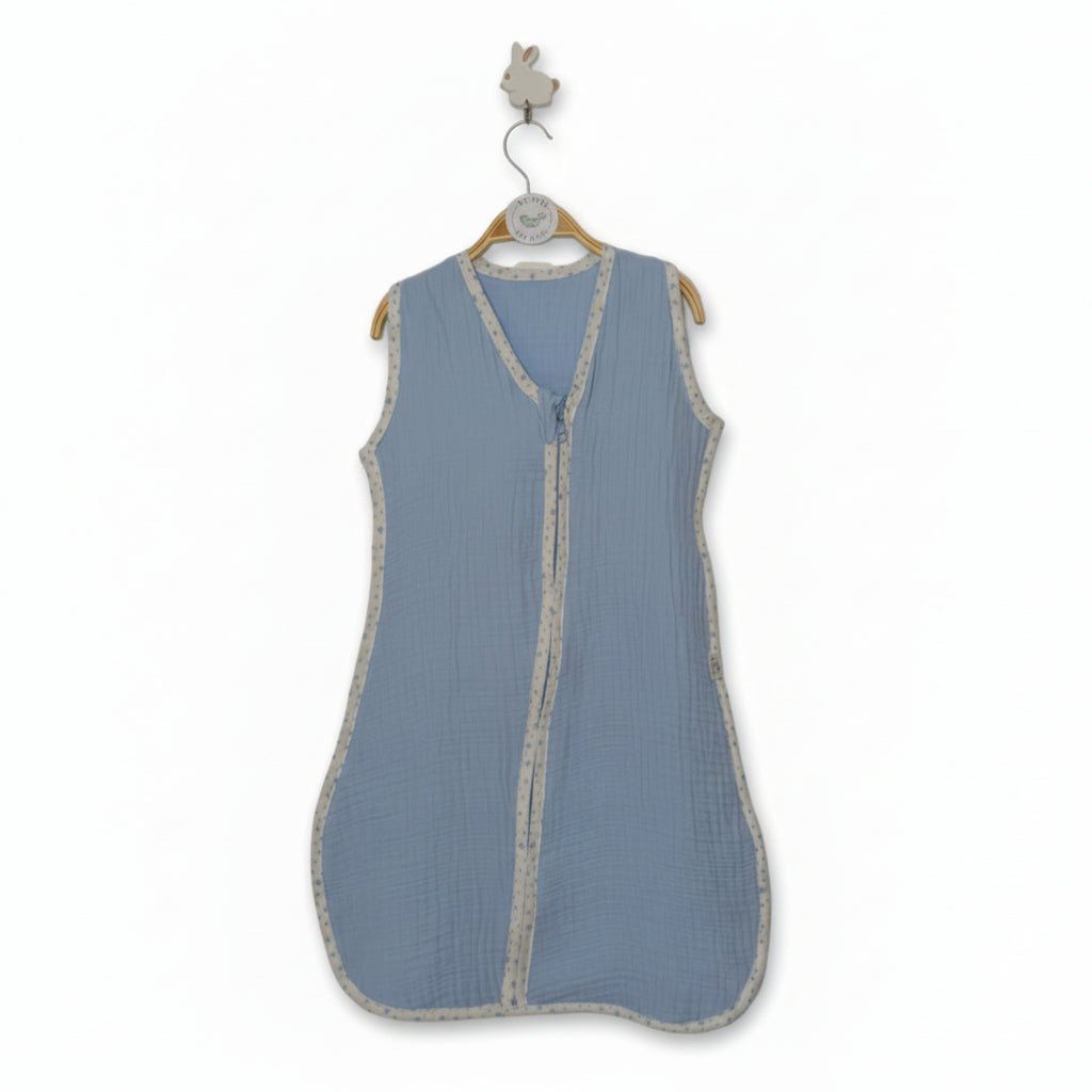 Blue with white stars Muslin Sleeping Bag image 0
