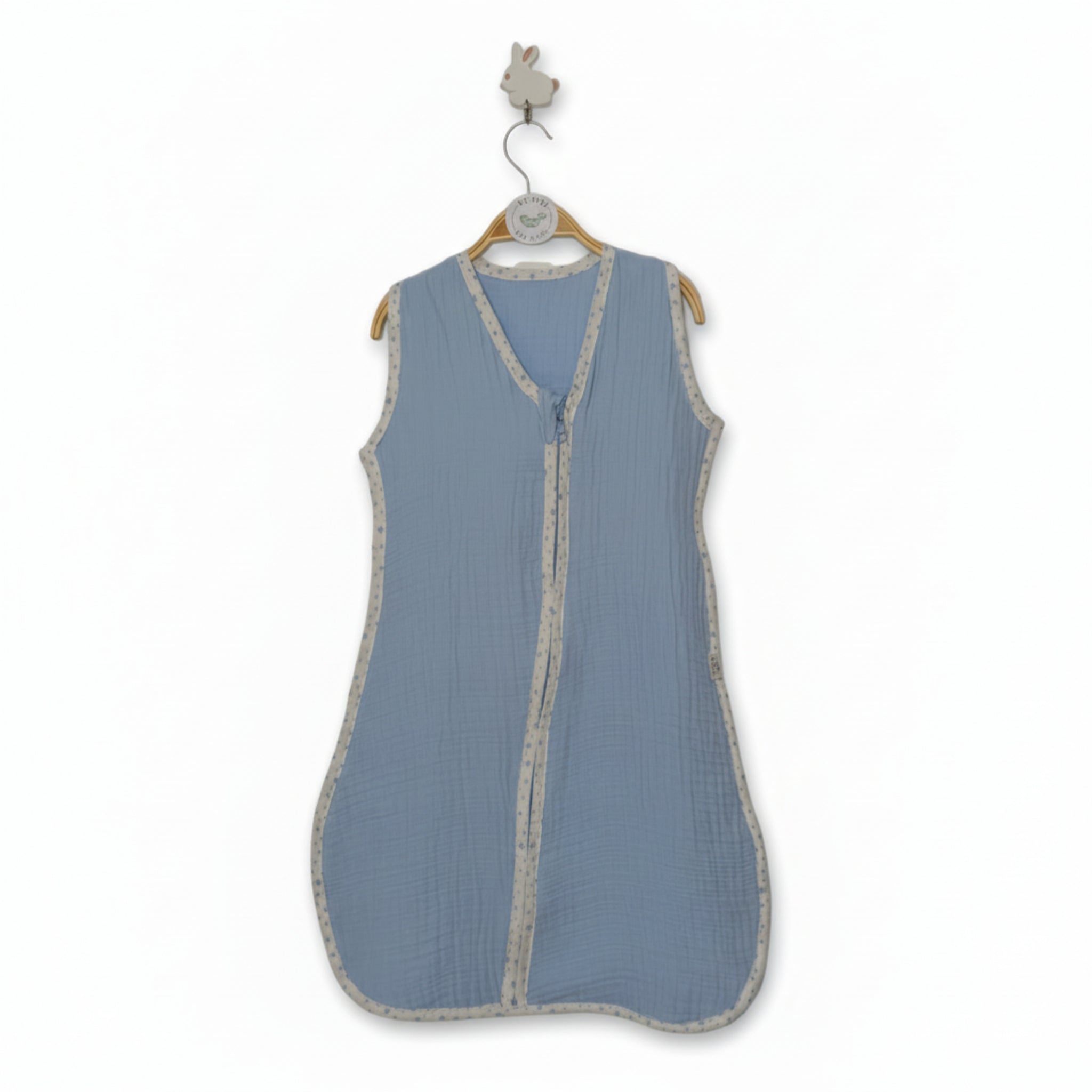 Blue with white stars Muslin Sleeping Bag image 0