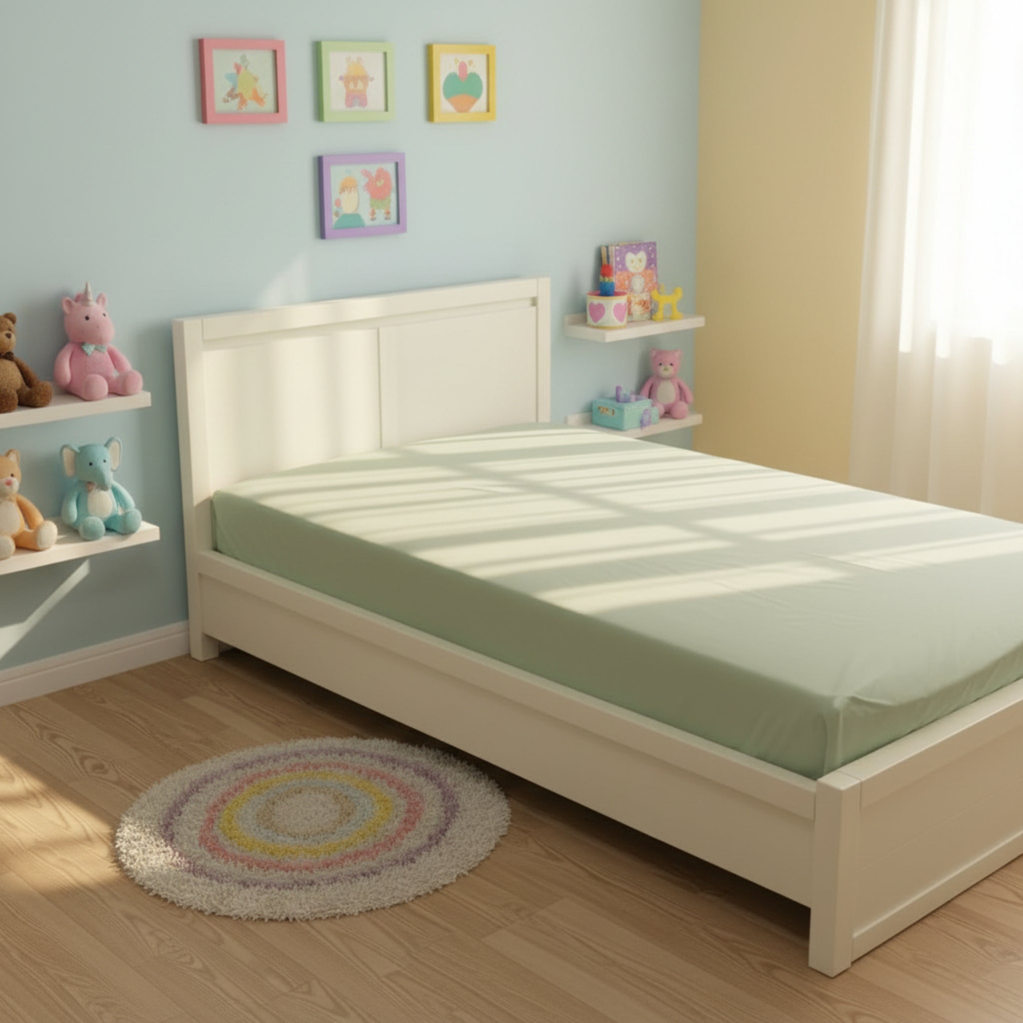 Green single bed fittedsheet image 0