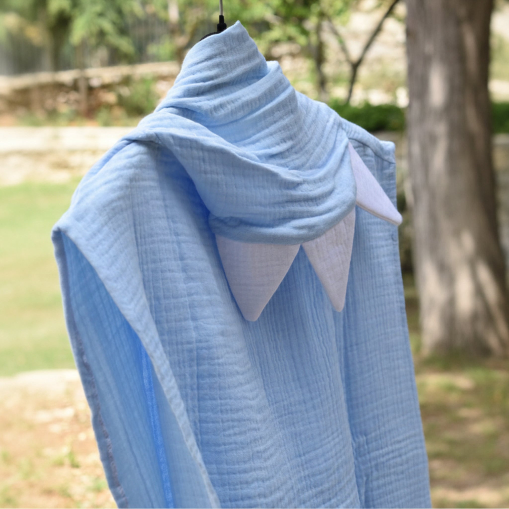 Icy Blue Dino Muslin Poncho image 0
