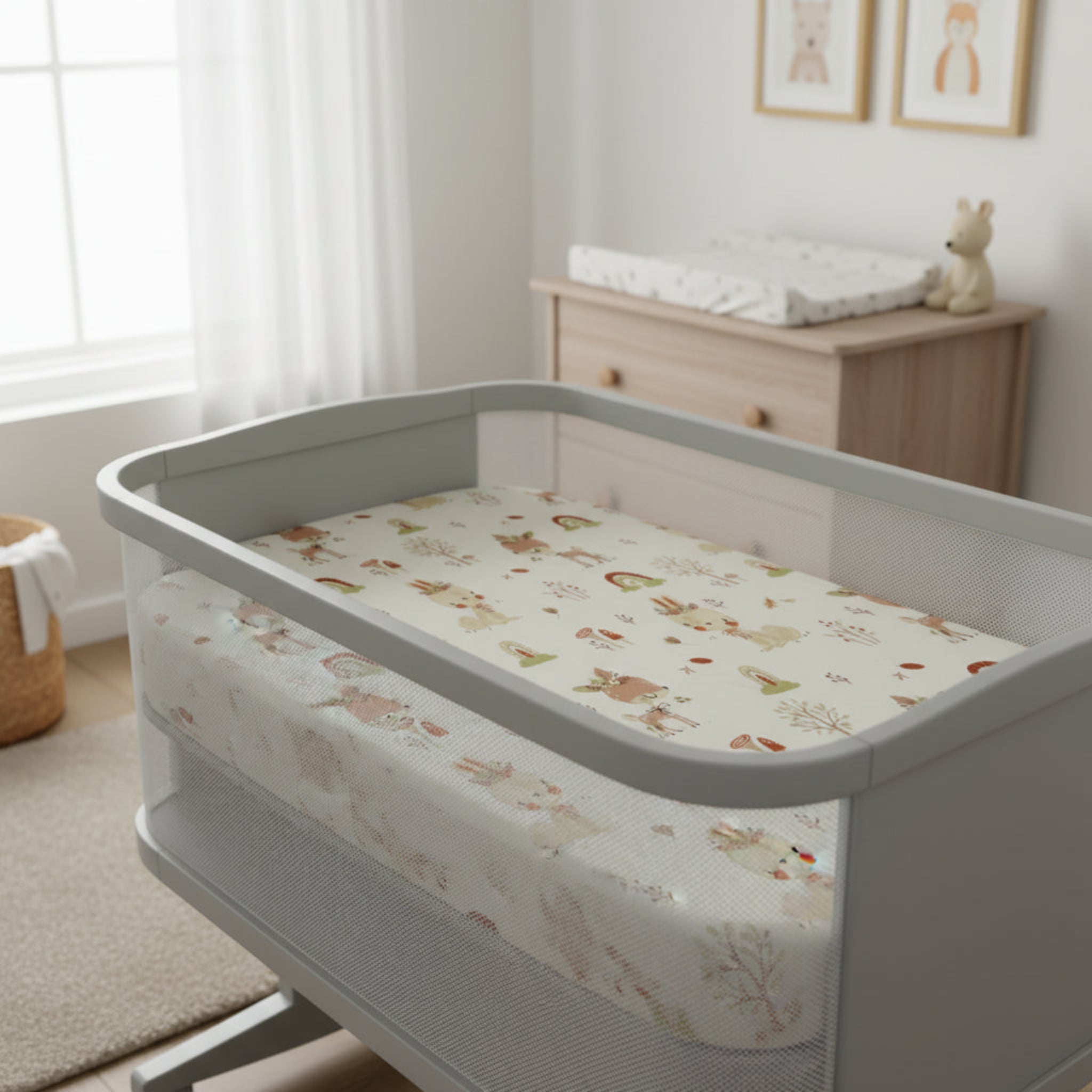 Pack of three Next2me Fittedsheets - Brown bambie image