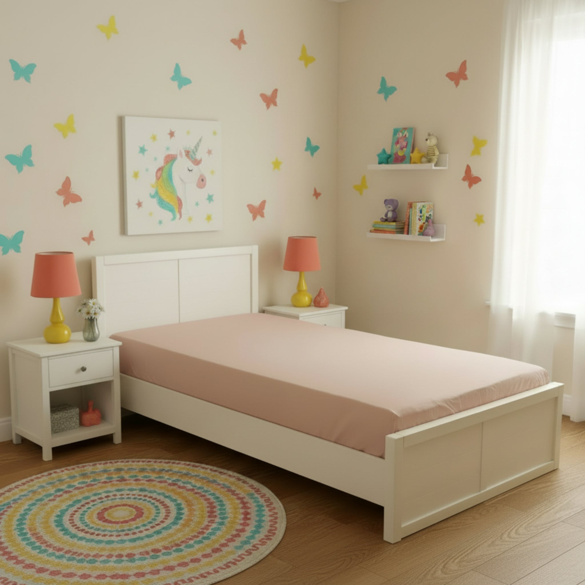 Powder pink single bed fittedsheet image 0