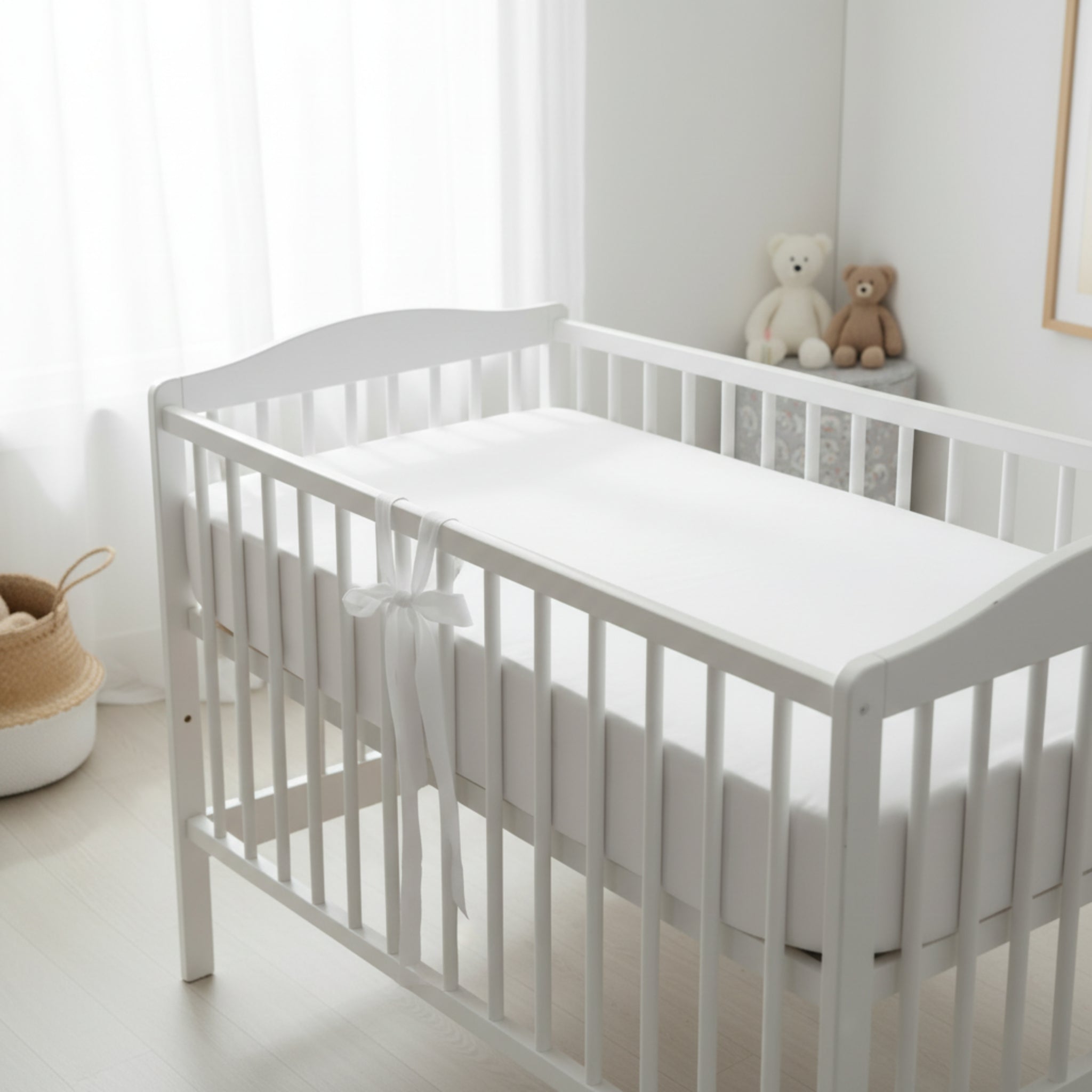 White crib fittedsheet 140x80 image 0