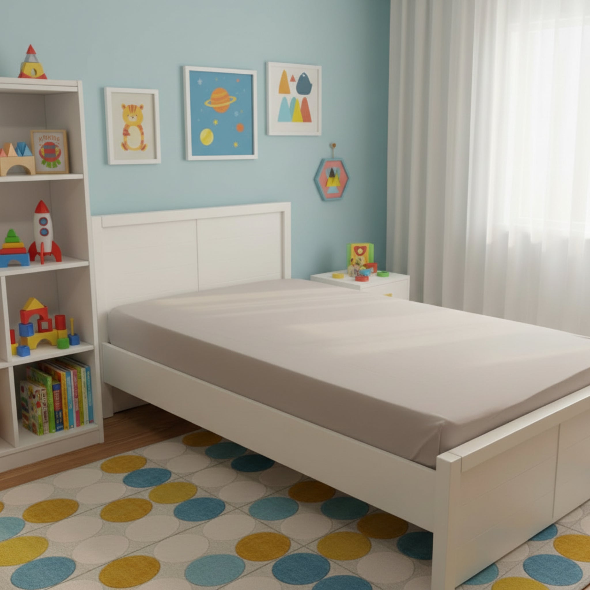 Grey single bed fittedsheet image 0