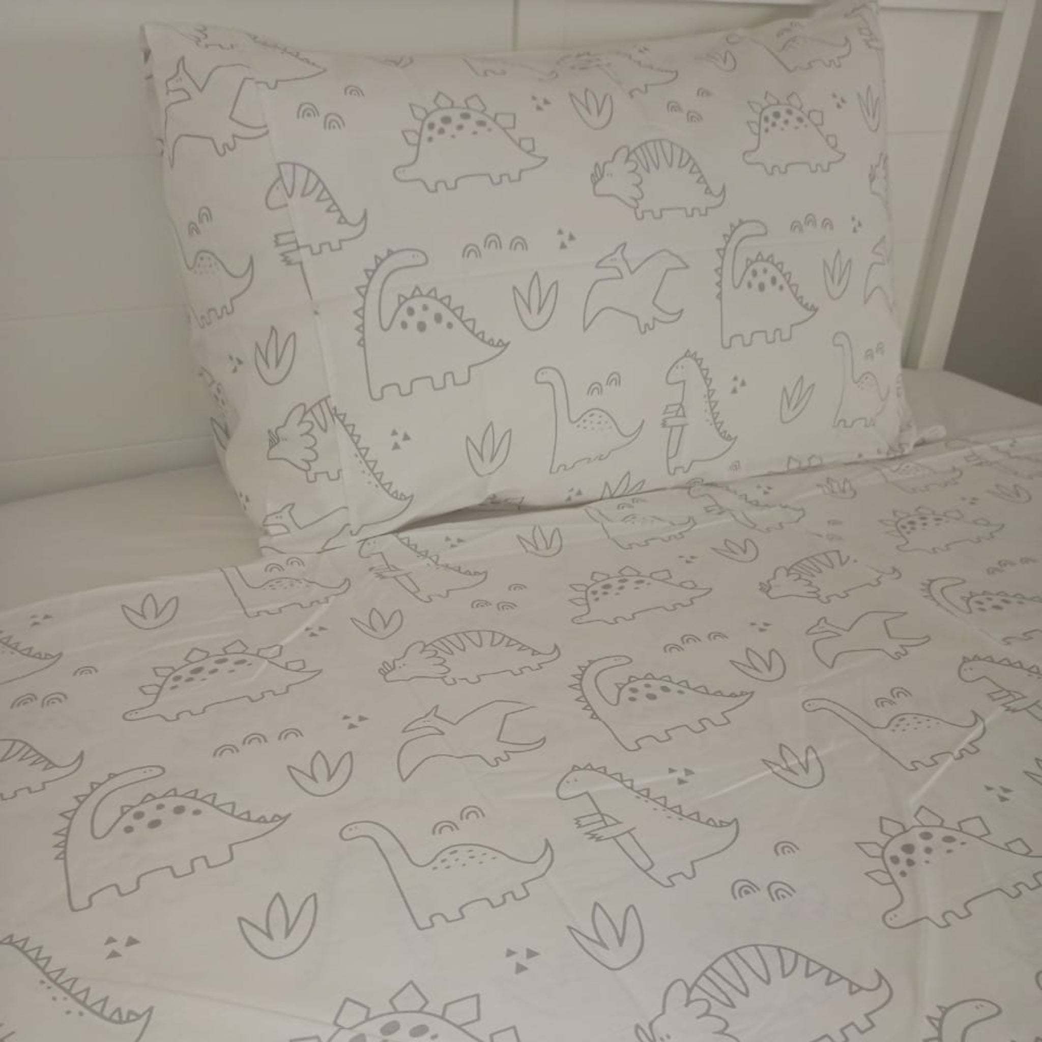 Grey Dino single bed set (2 pieces) image 0