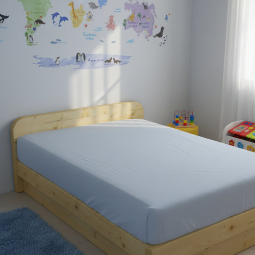 Baby blue single bed fittedsheet image 0