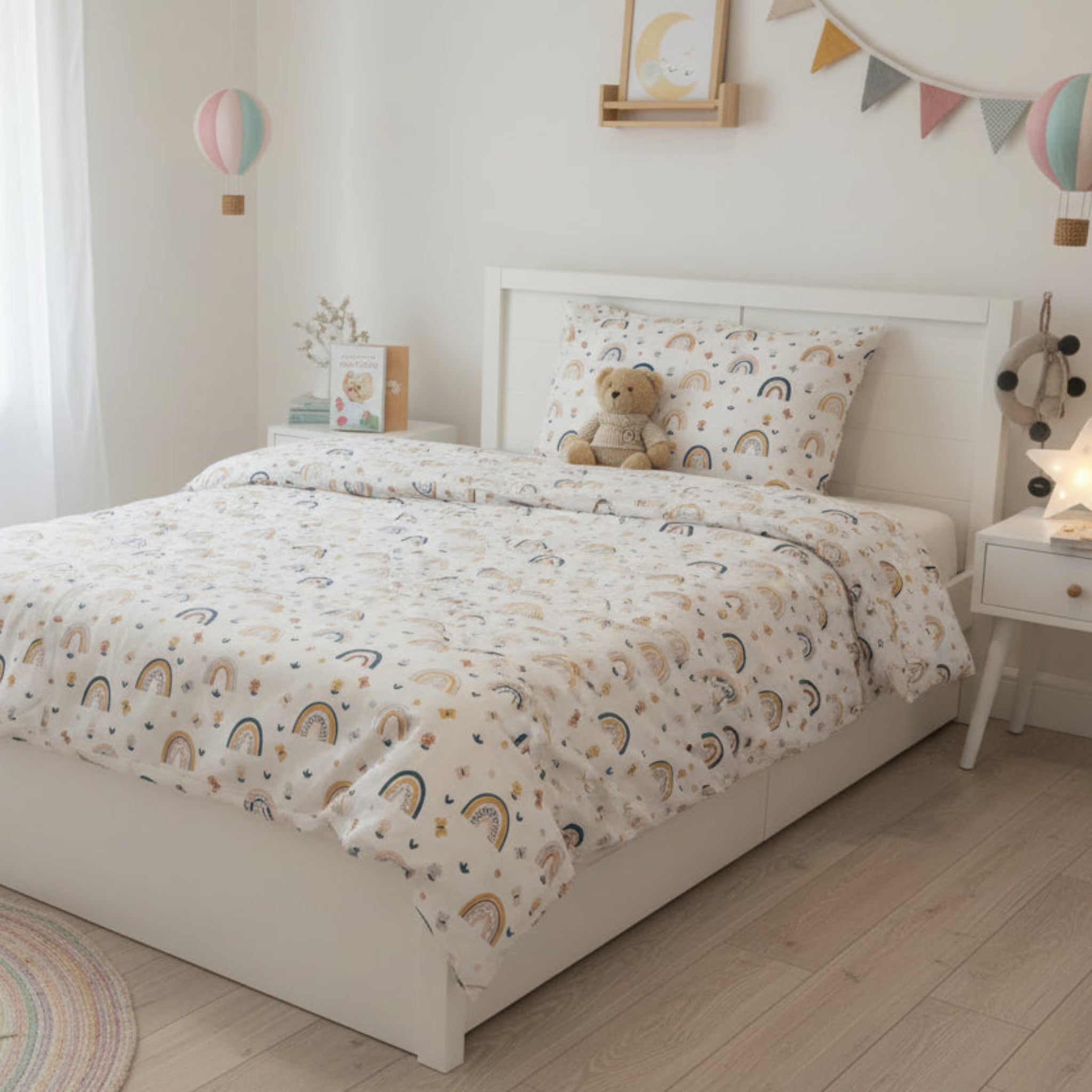 Butterfly and rainbow single bed set (2 pieces) image 0