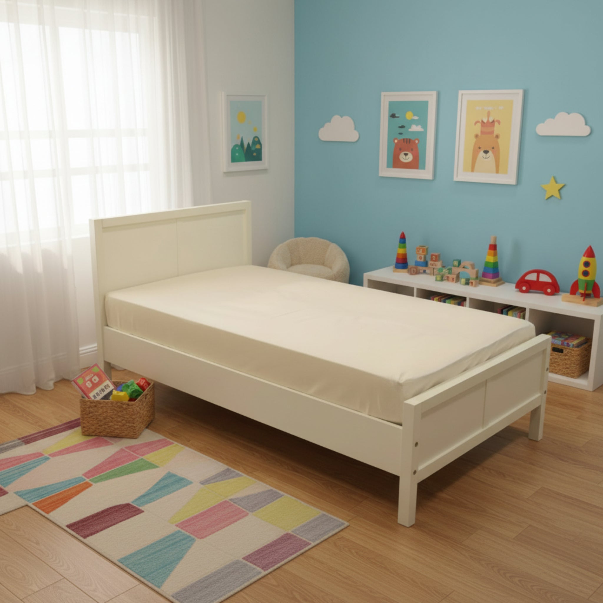 White single bed fittedsheet image 0