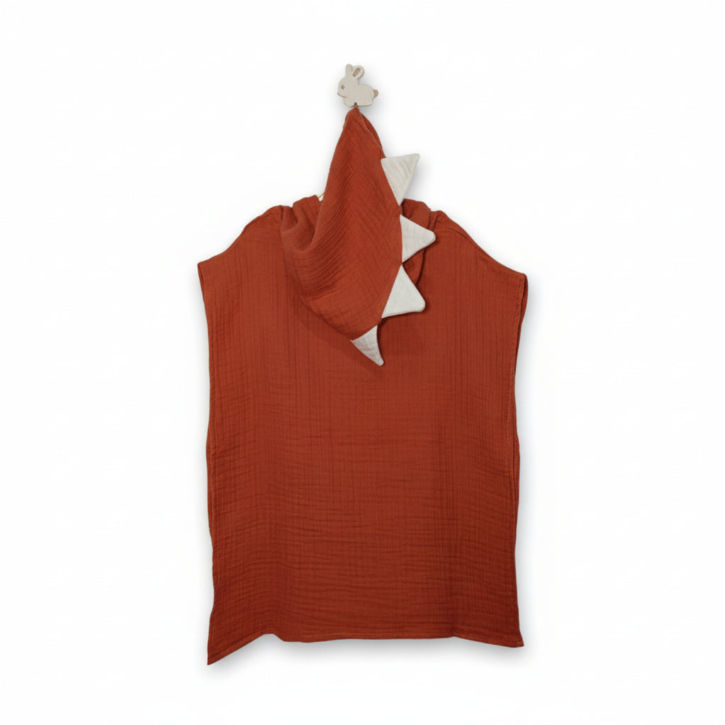 Brown Dino cotton muslin beach poncho image