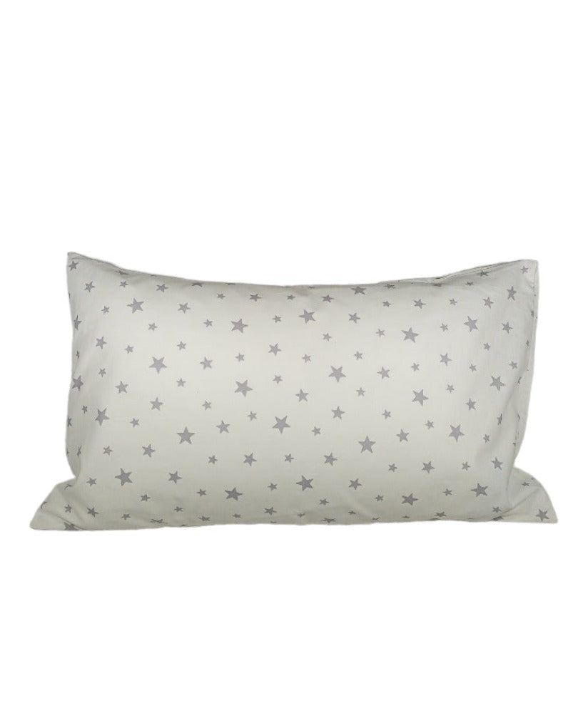 White grey stars crib pillowcase image 0