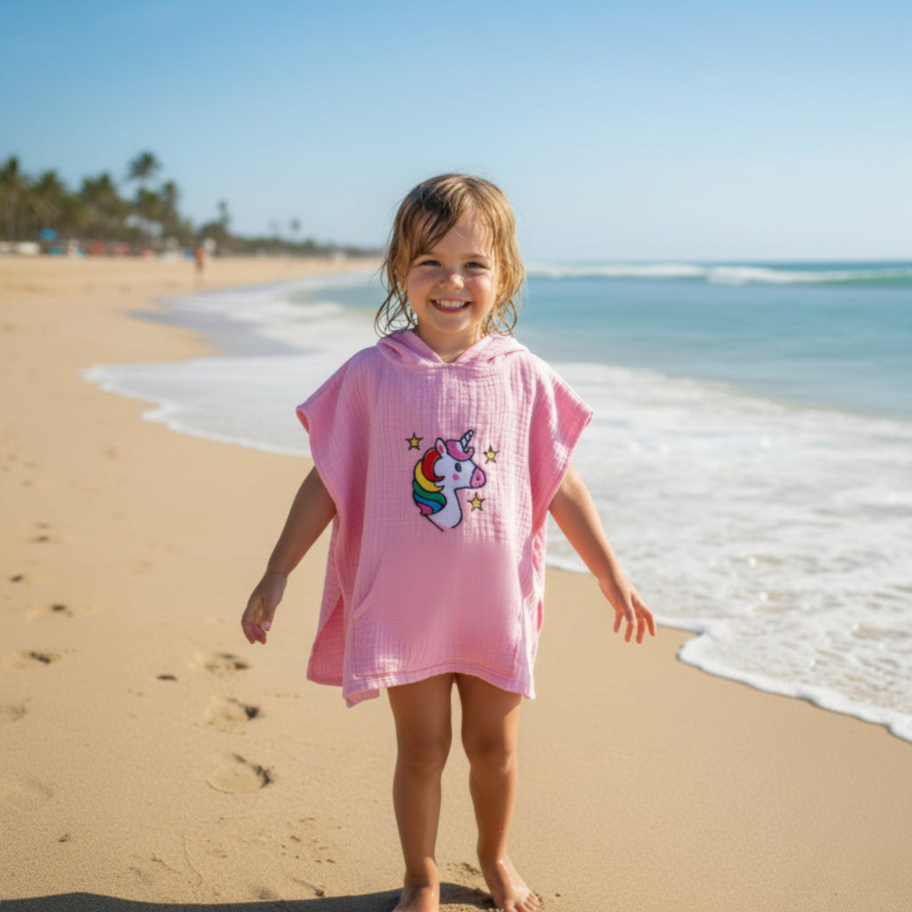 Unicorn cotton muslin beach poncho image 0