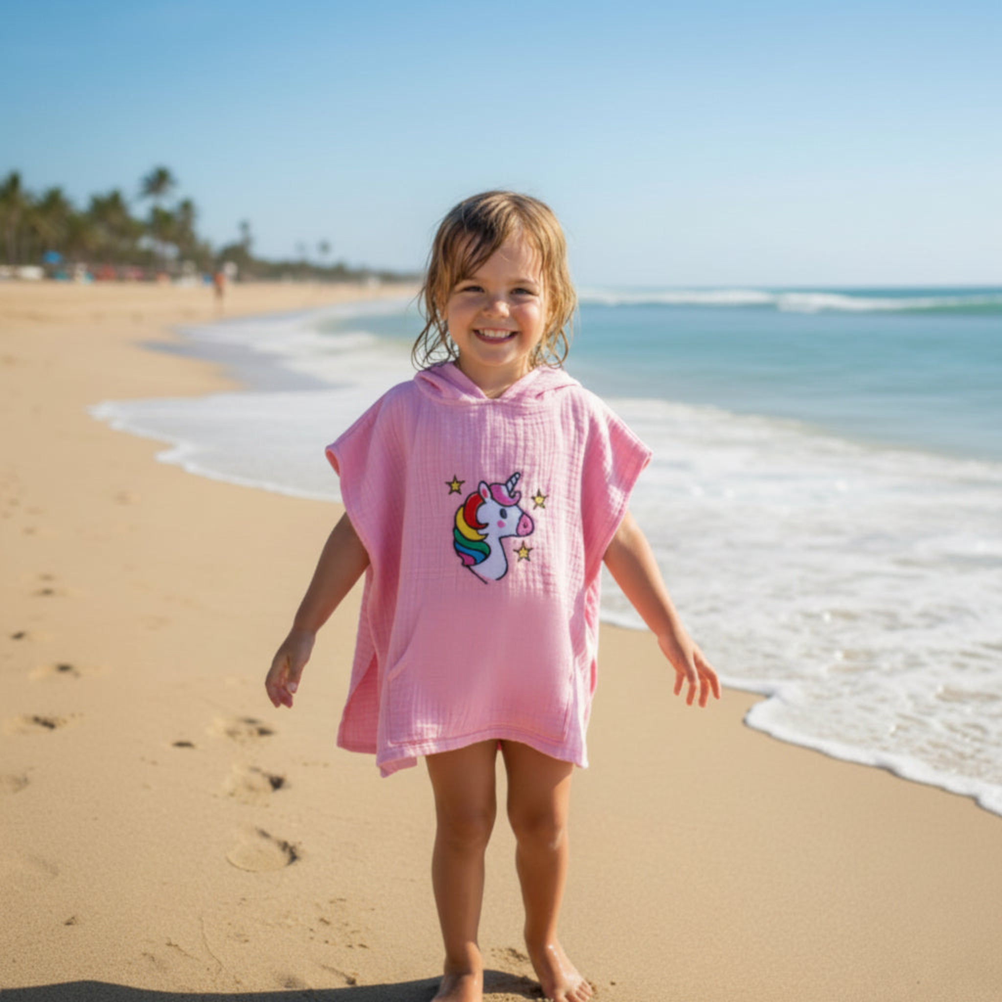 Unicorn cotton muslin beach poncho image 0