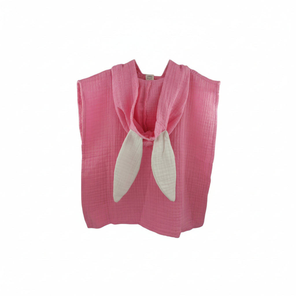 Hot Pink rabbit cotton muslin beach poncho image