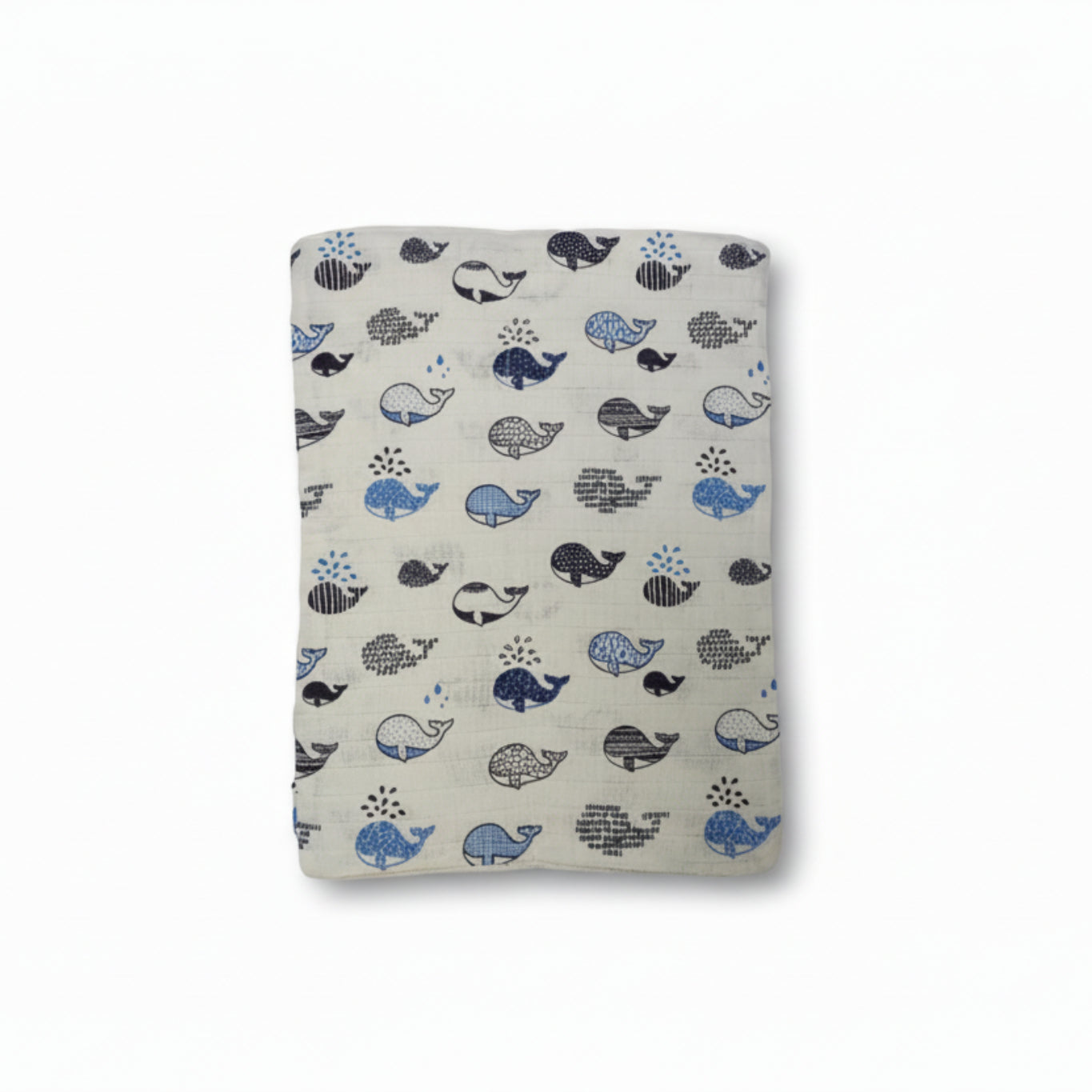 Blue whale muslin burp cloth image 0