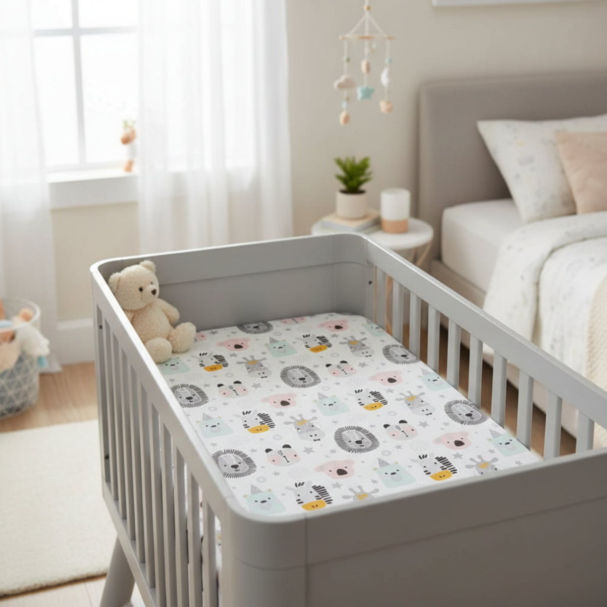 Pack of three Next2me Fittedsheets - Pink koala image