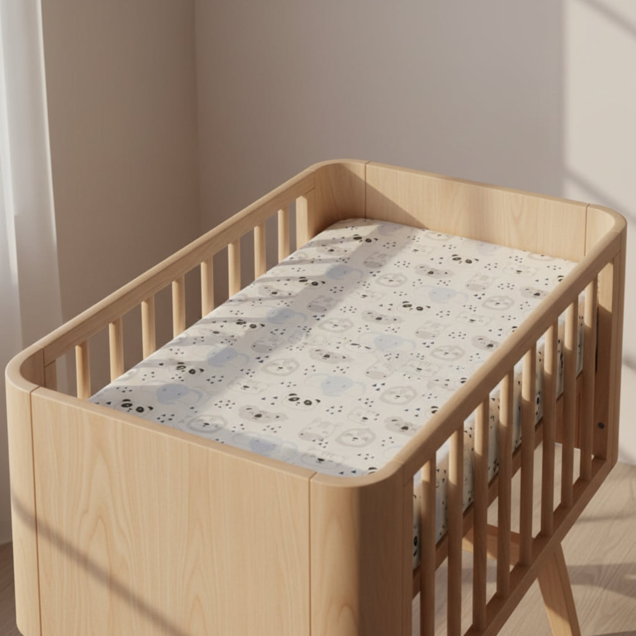 Pack of three Next2me Fittedsheets - Blue forest friends image