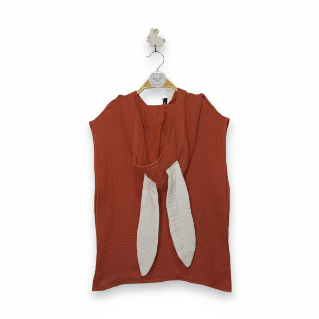 Brown rabbit cotton muslin beach poncho image