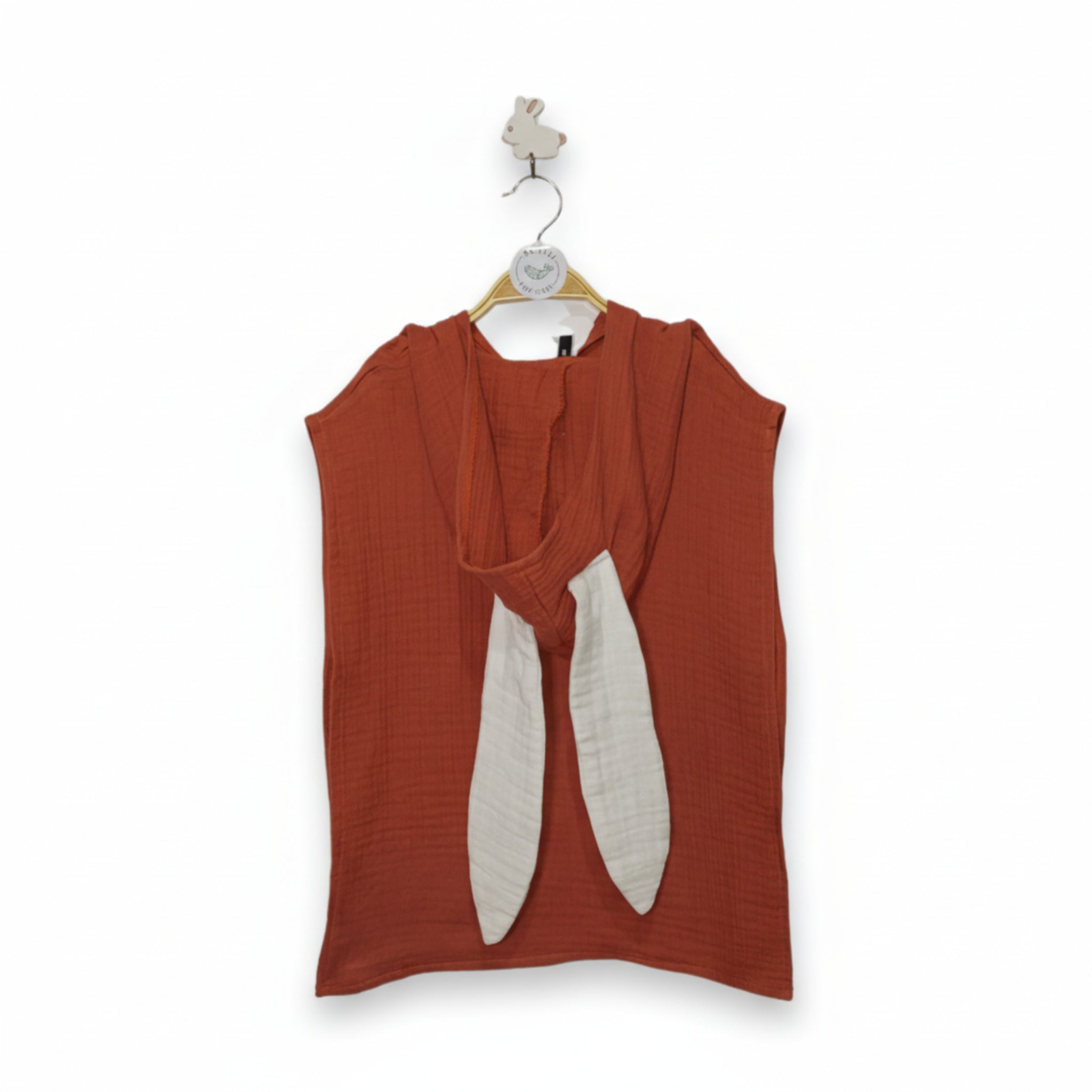 Brown rabbit cotton muslin beach poncho image