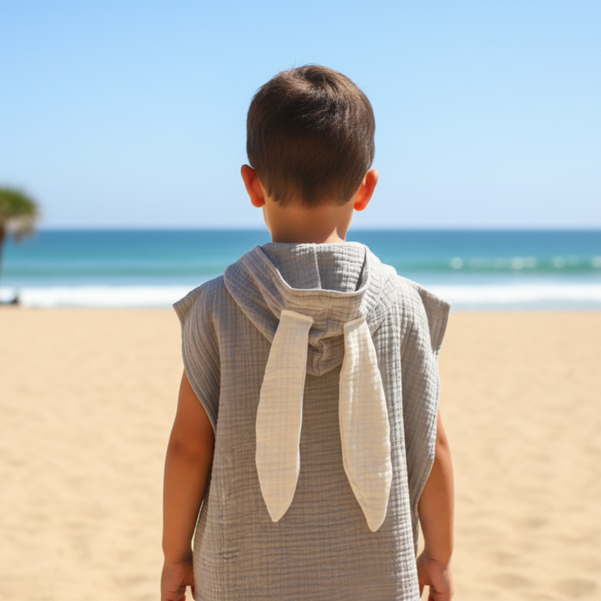 Grey Rabbit cotton muslin beach poncho image 0