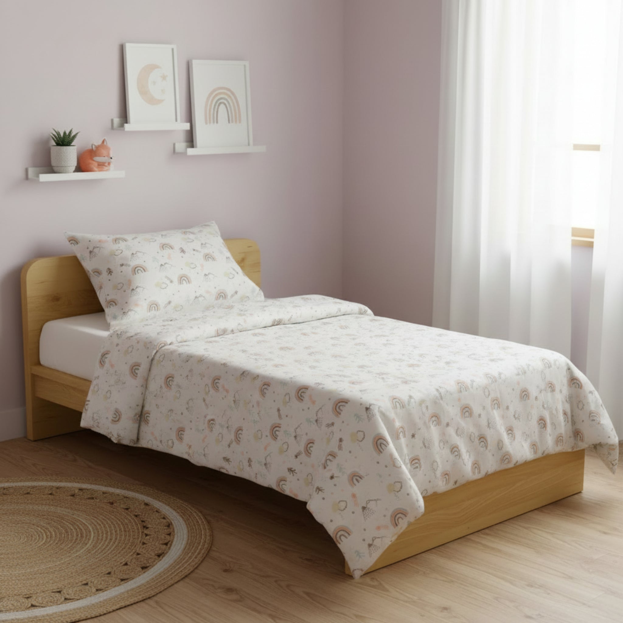 Orange rainbow single bed set (2 pieces) image 0