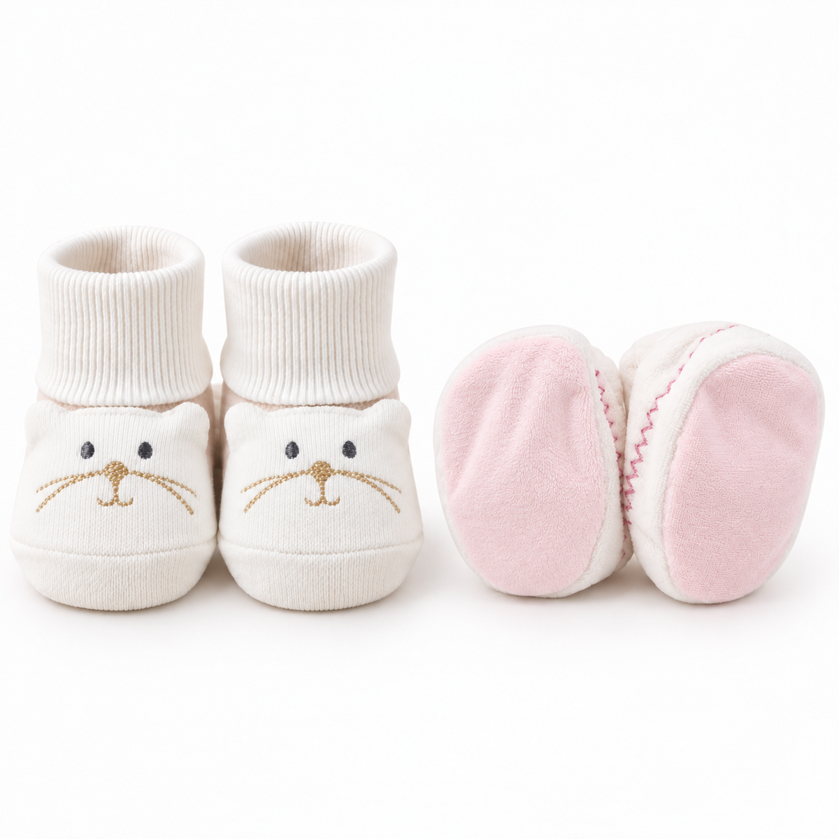 Bear Pattern Baby Booties