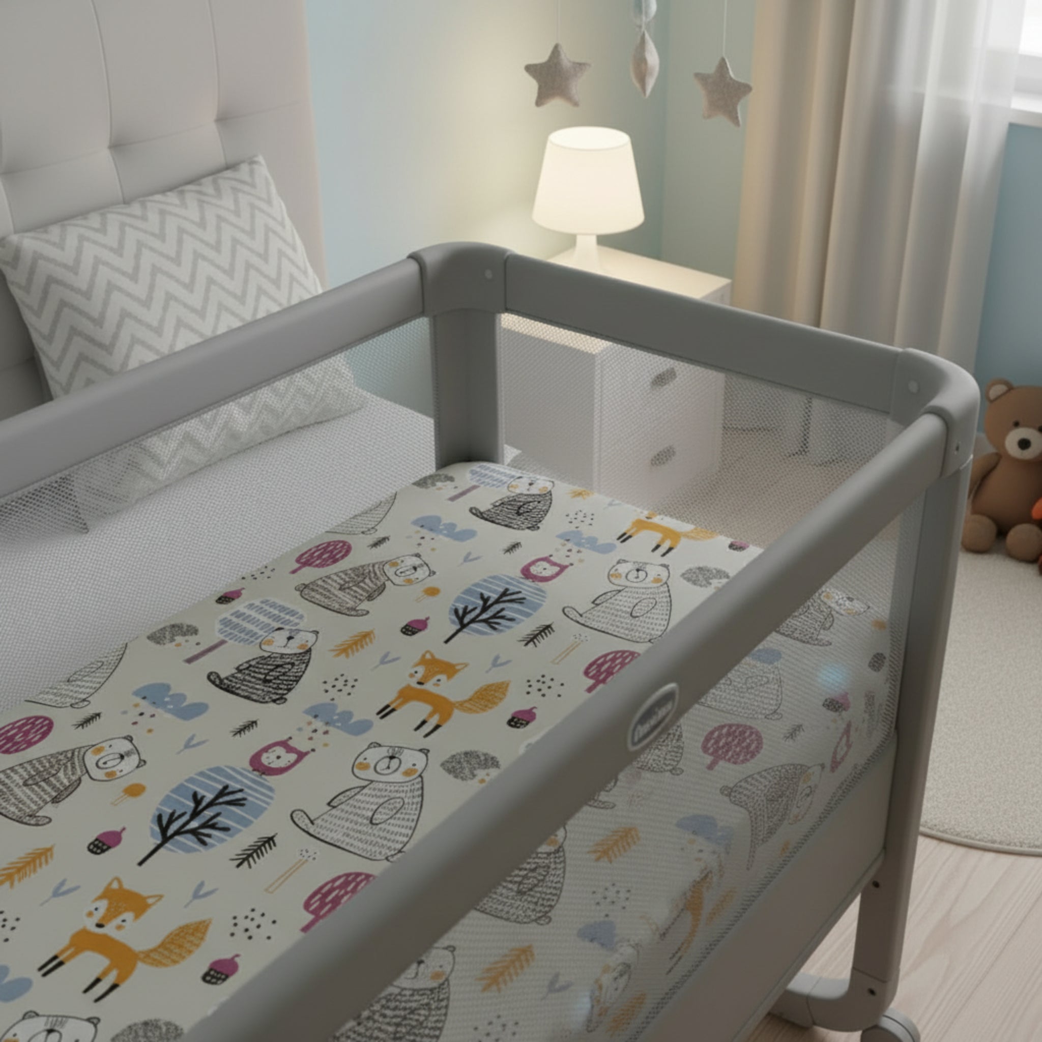 Grey bear next2me fittedsheet image 0