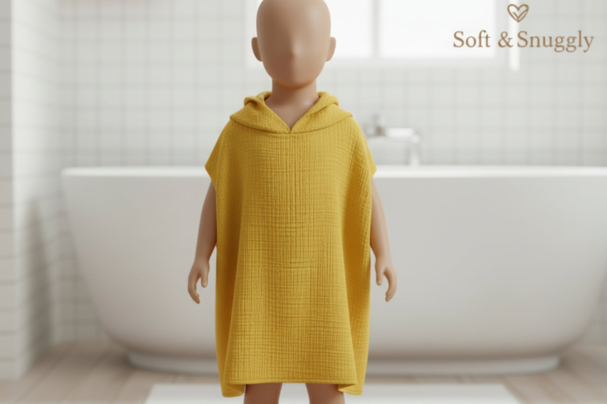 Mustard Rabbit cotton muslin beach poncho - 1 image