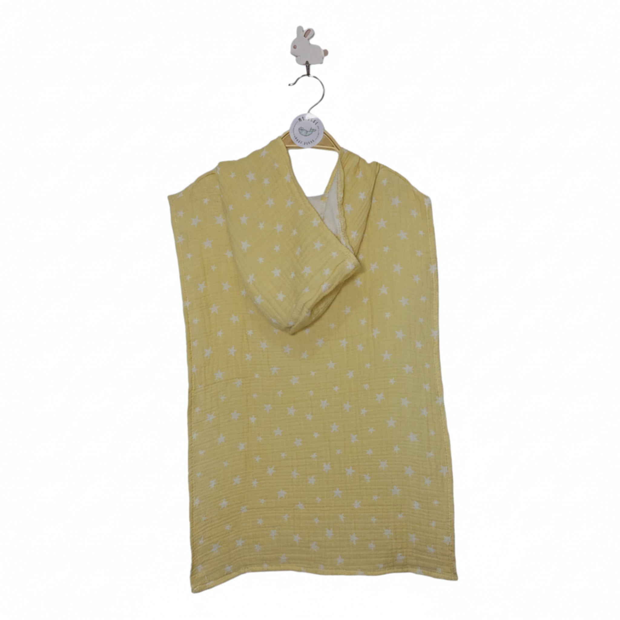 Yellow stars cotton muslin beach poncho image