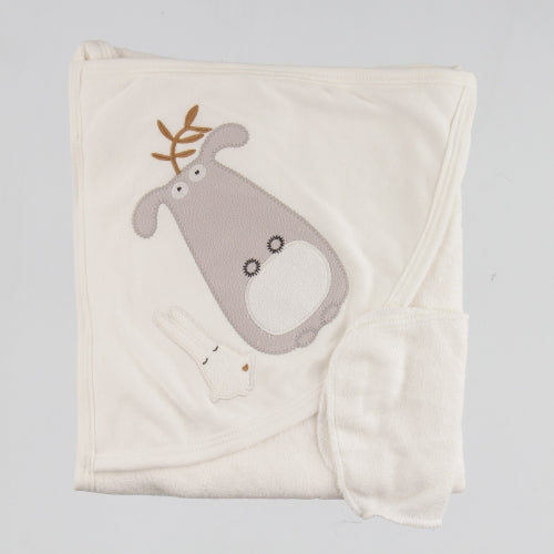 Baby Wash Towel, Embroidered Deer