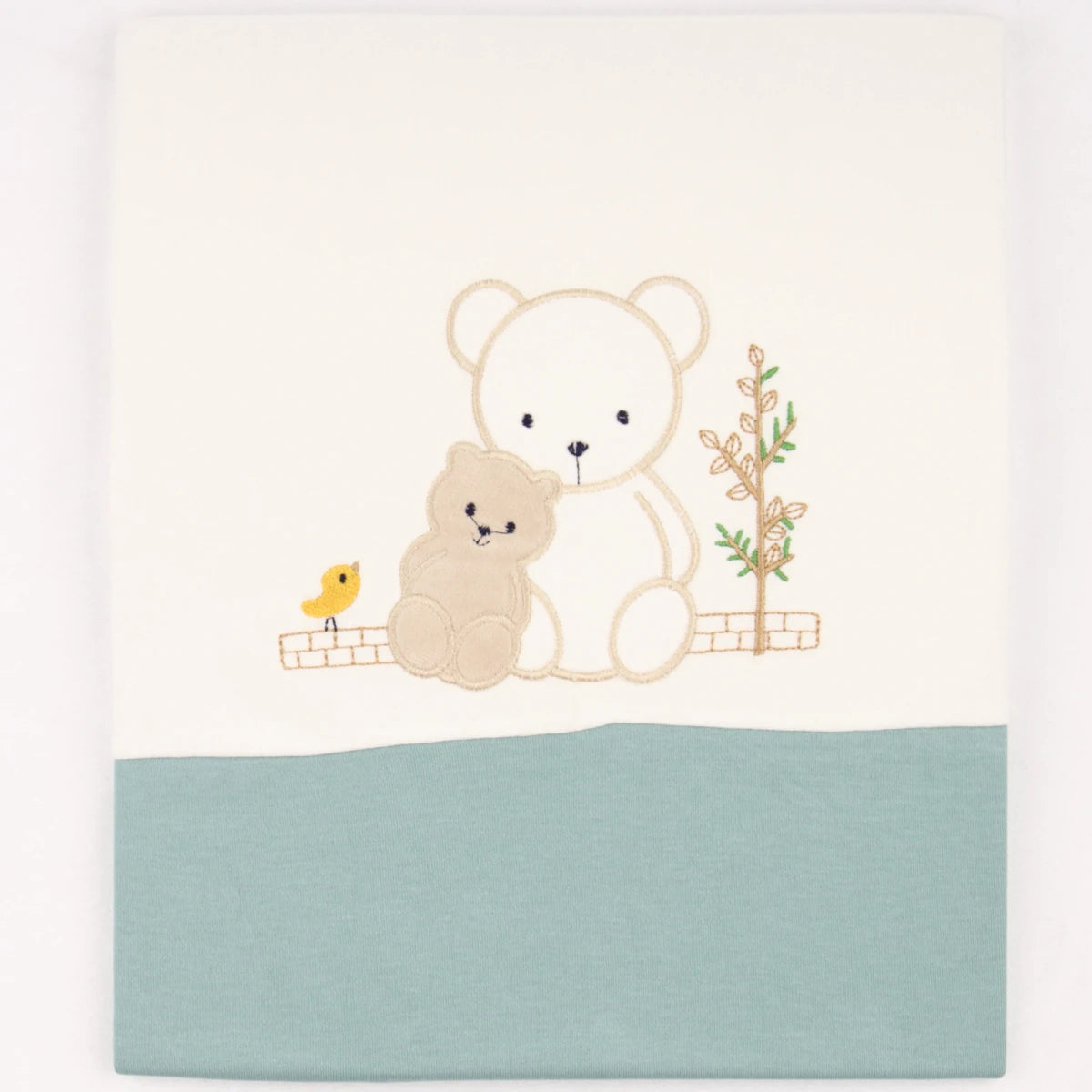 Bird & Teddy Bear Baby Blanket