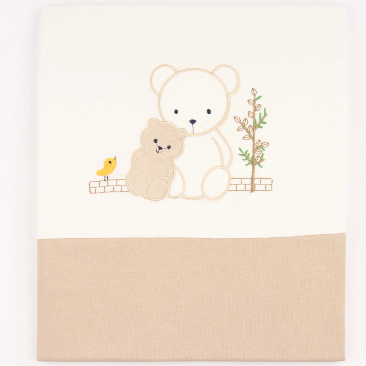 Bird & Teddy Bear Baby Blanket