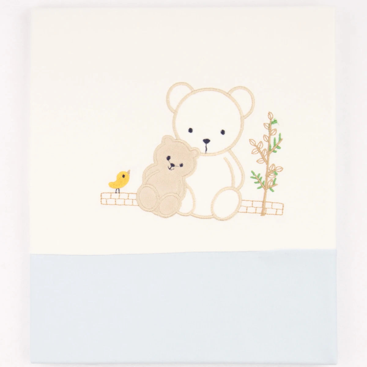 Bird & Teddy Bear Baby Blanket