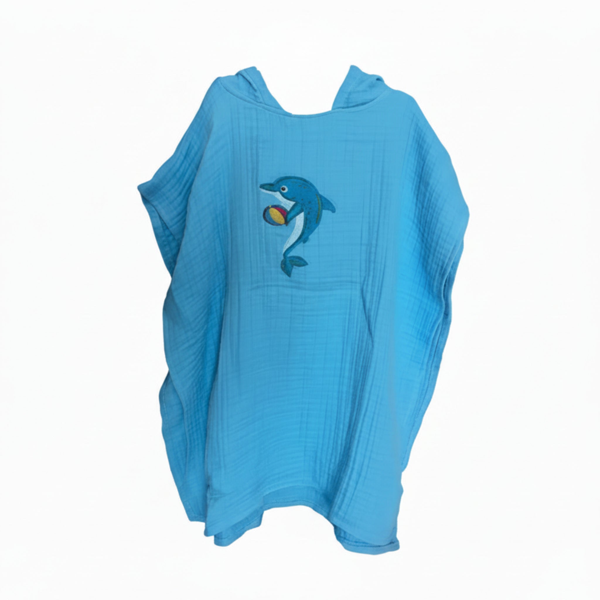 Dolphine cotton muslin beach poncho - 3 image