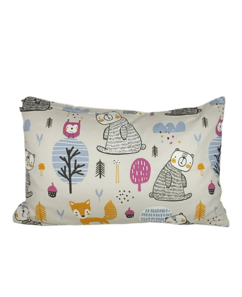 Grey bear crib pillowcase image 0