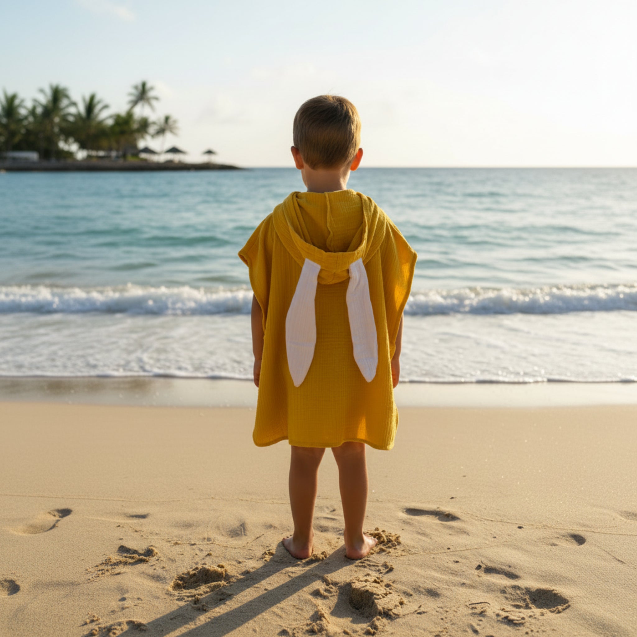 Mustard Rabbit cotton muslin beach poncho image 0