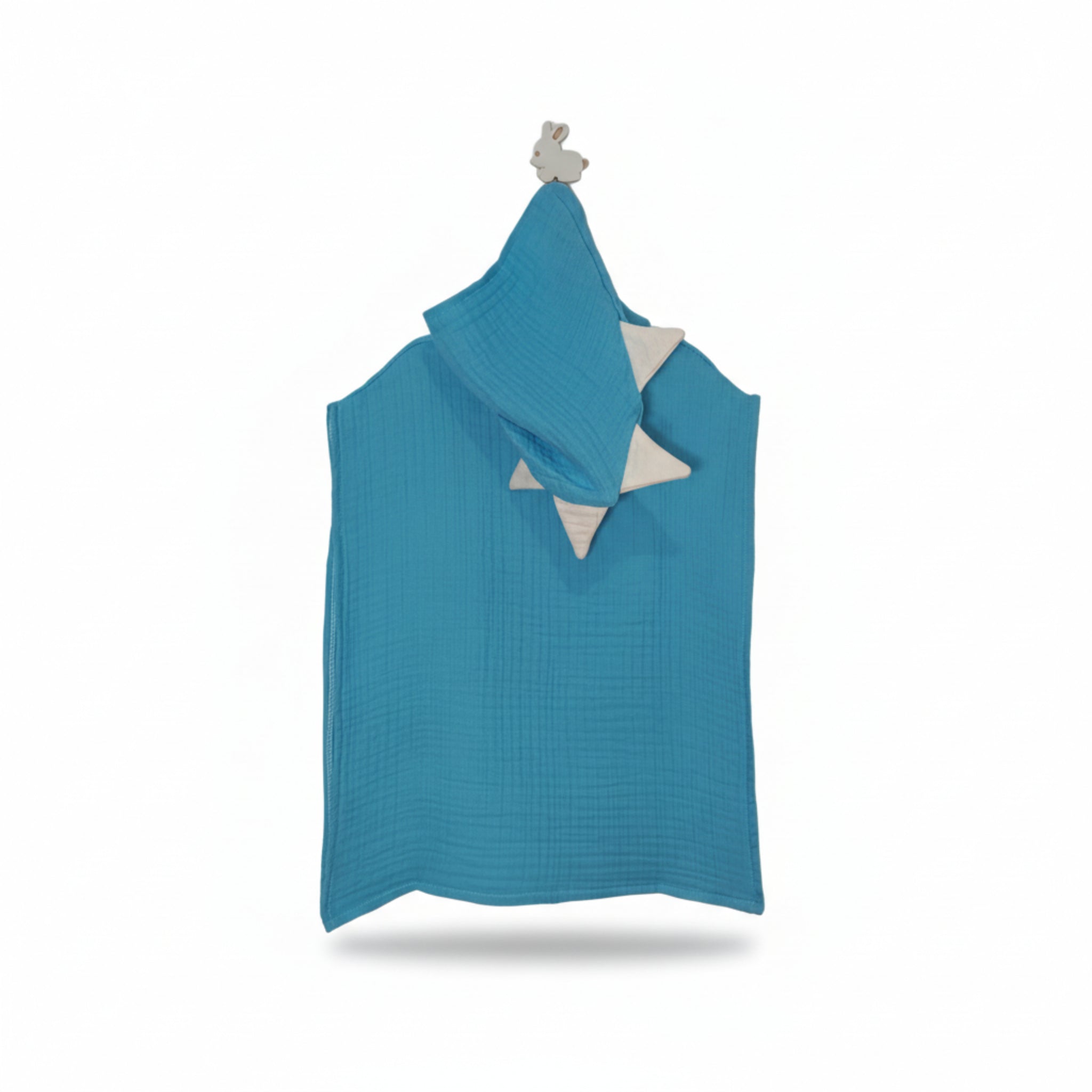 Electric Blue Dino cotton muslin beach poncho image 0