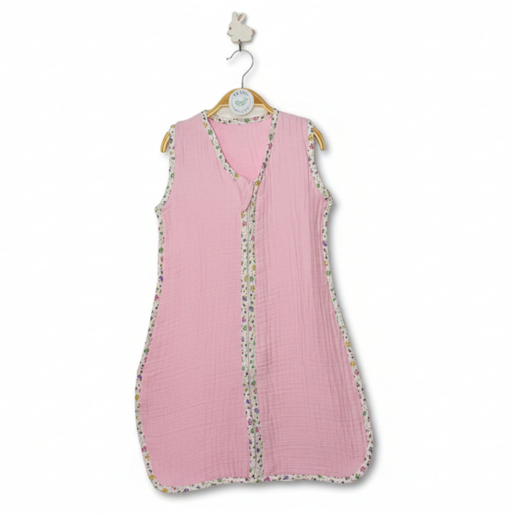 Pink with butterflies Muslin Sleeping Bag image 0