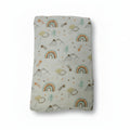 Orange rainbow muslin burp cloth image 0