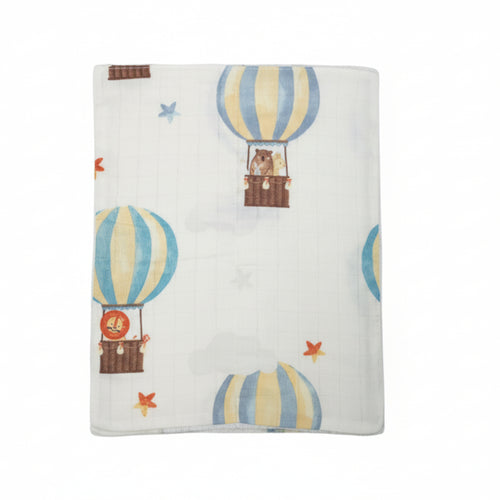 Blue beij airballoon muslin burp cloth image 0