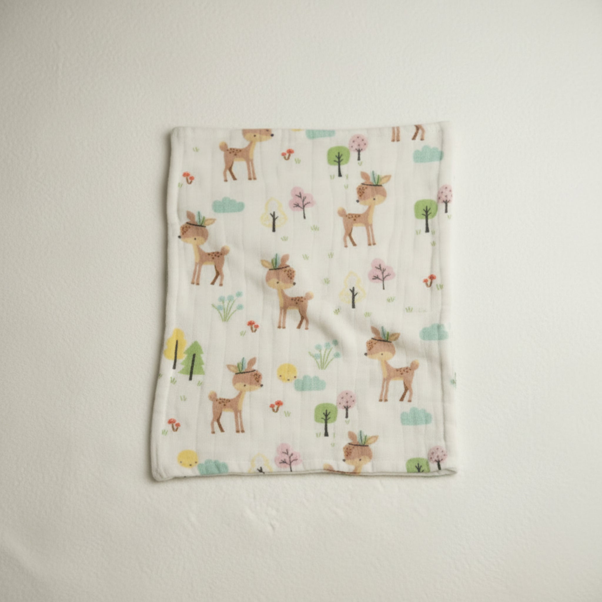 Pink deer muslin burp cloth image 0