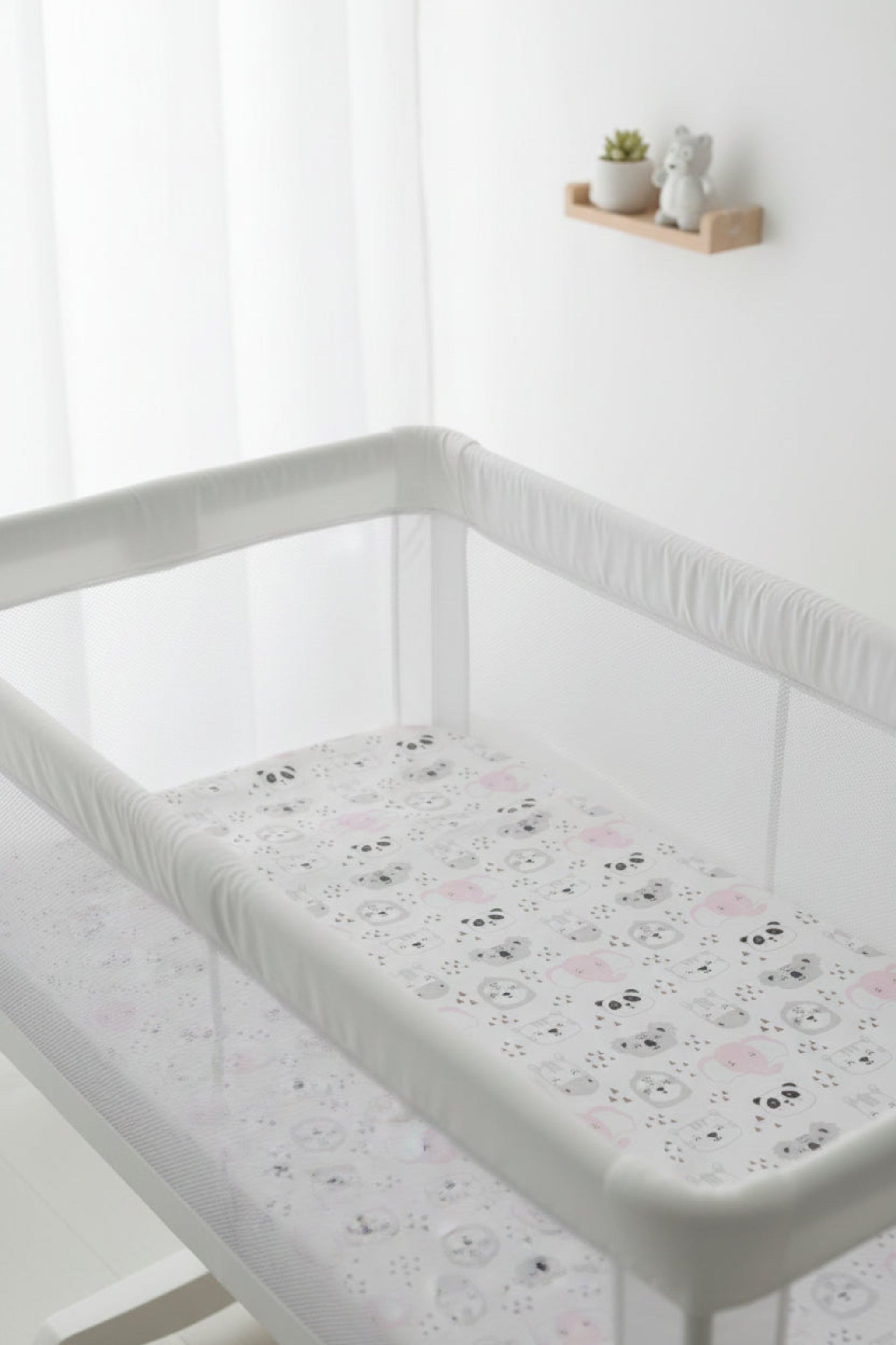 Pack of three Next2me Fittedsheets - Pink forest friends image