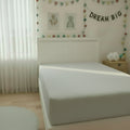 Blue with white squares single bed fittedsheet image 0