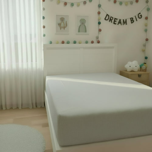 Blue with white squares single bed fittedsheet image 0