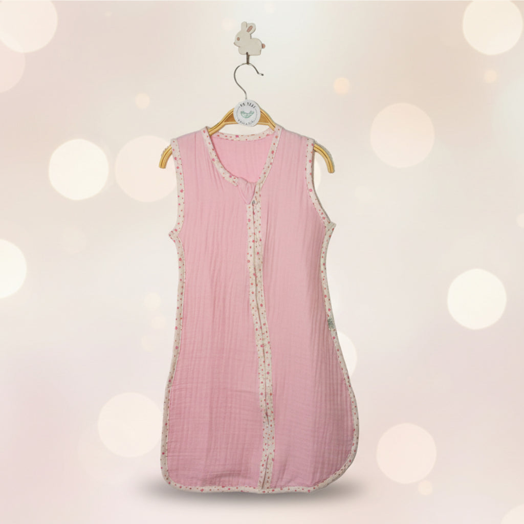 Pink with stars Muslin Sleeping Bag image 0