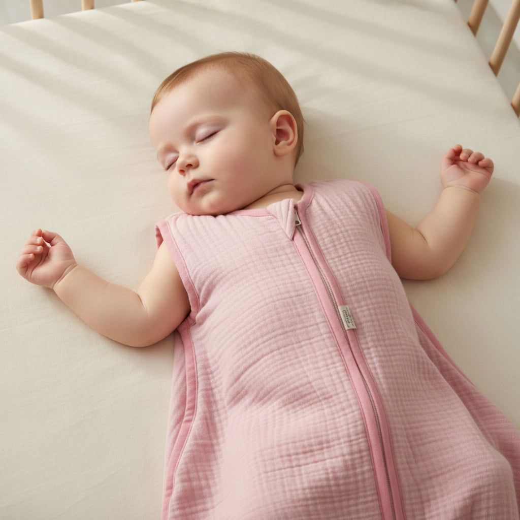 Pink Muslin Sleeping Bag - 0-6 months image