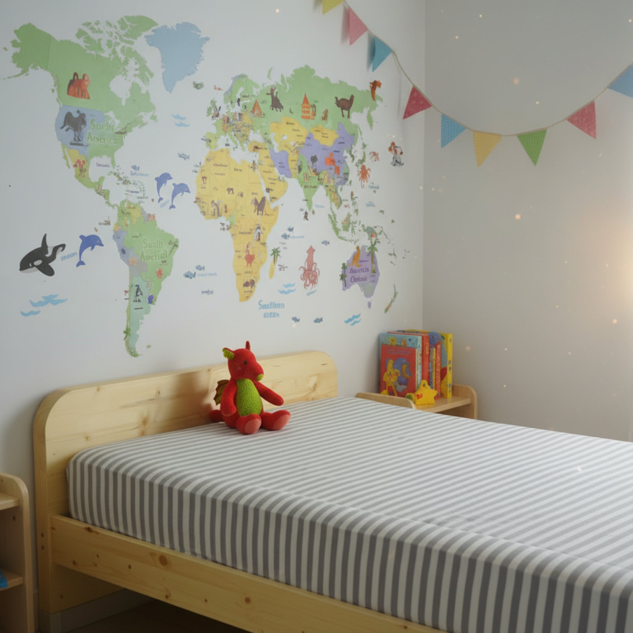 Grey with white strips single bed fittedsheet image 0