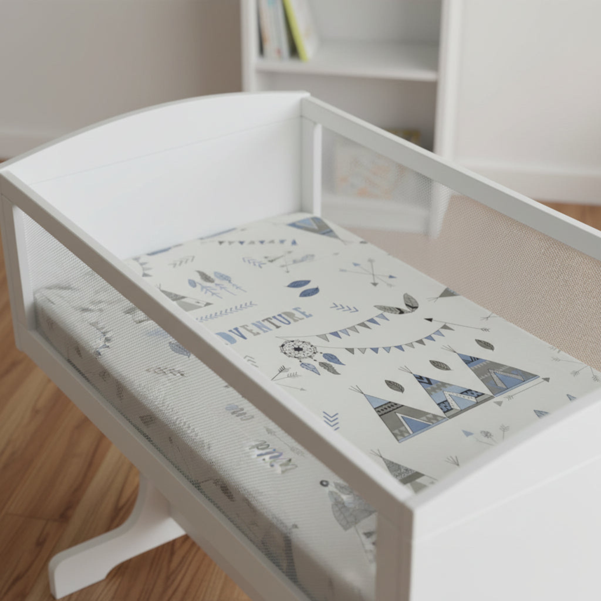 Pack of three Next2me Fittedsheets - Blue tent image