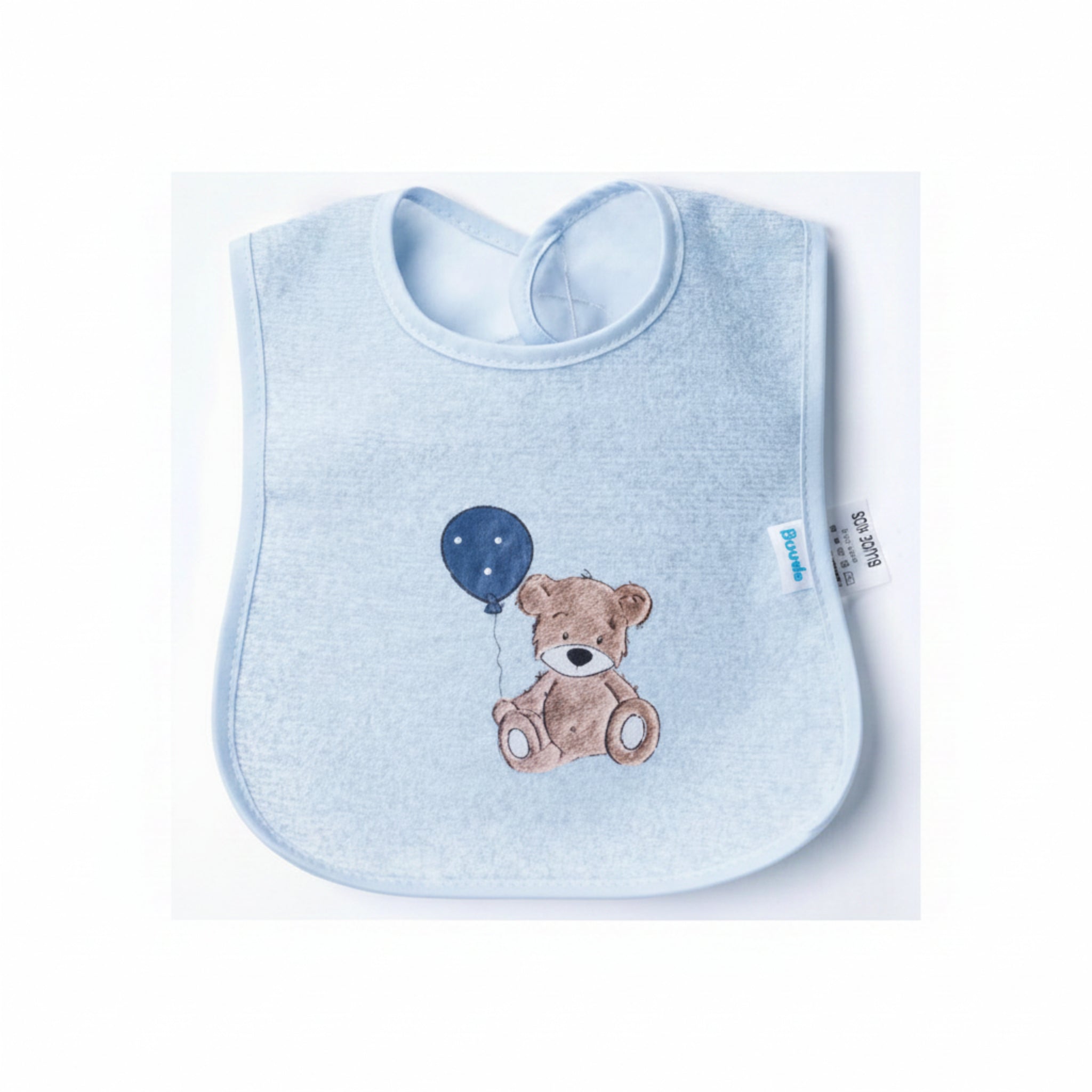 3 layer boys' Bib (Teddy bear with a balloon)